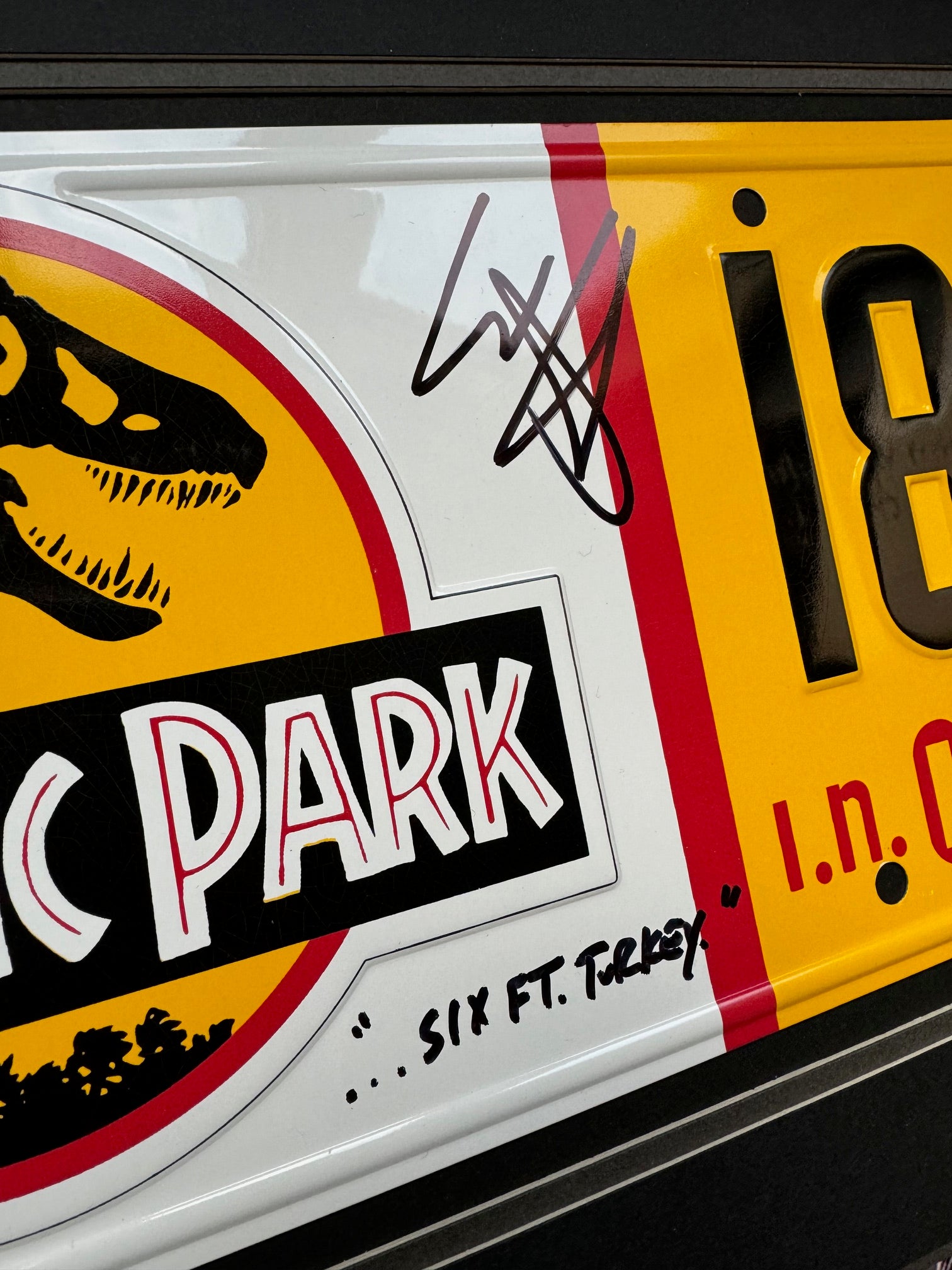 Jurassic Park (1993) - An Autographed Replica License Plate