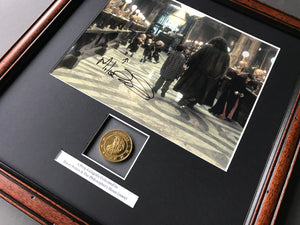 Harry Potter & The Philosopher’s Stone - A Prop Gringotts Coin inside an Autographed Display
