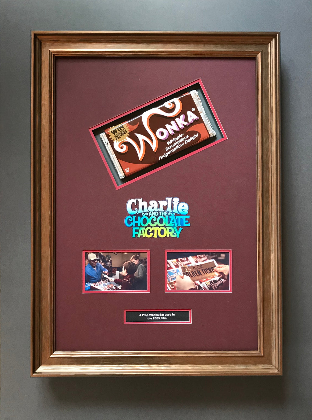 Charlie & The Chocolate Factory (2005) - A Framed Prop ‘Wonka’ Bar